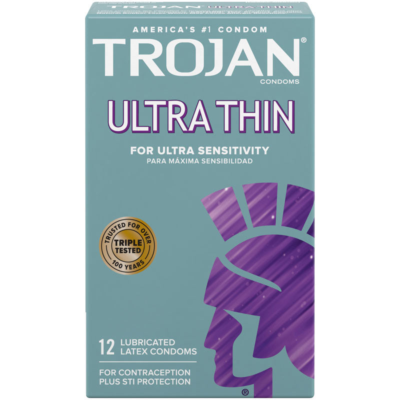 "Trojan Sensitivity Ultra Thin Lubricated Condoms - 12 Pack TJ92642"