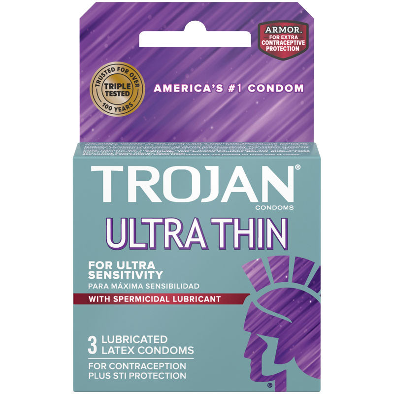 "Trojan Ultra Thin Armor Spermicidal Condoms - 3 Pack TJ92720"