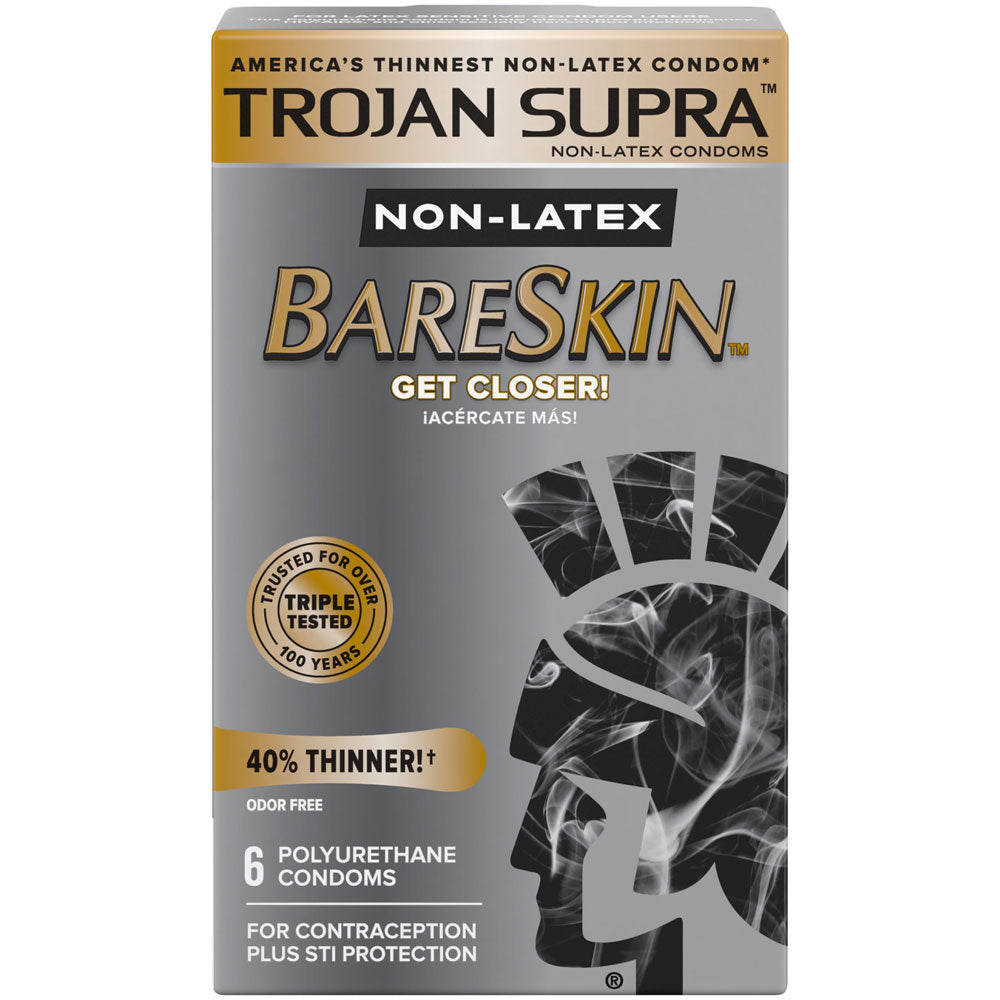 "Trojan Supra Bareskin Non-Latex - 6 Pack TJ90242"