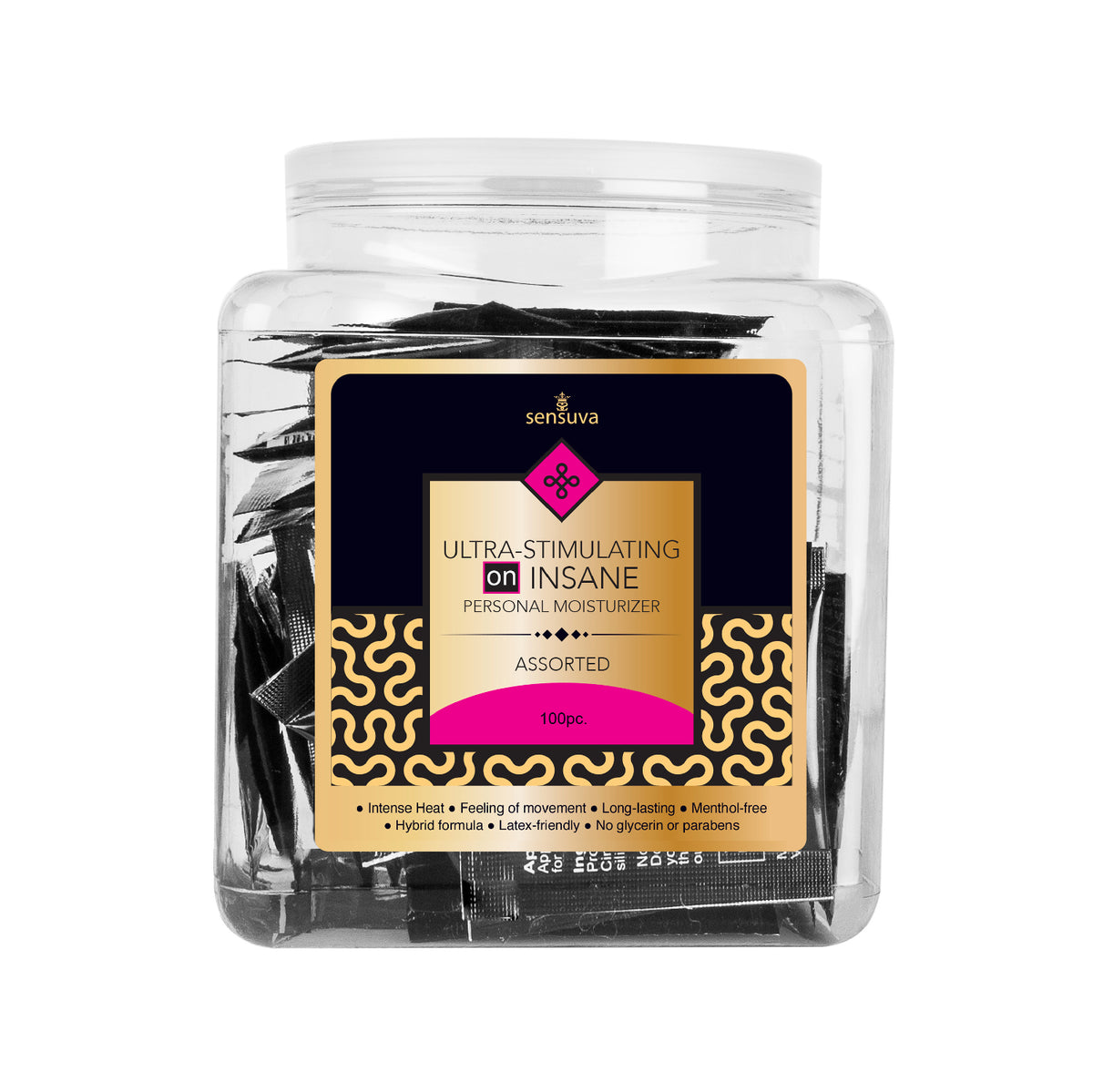 "On Insane Ultra-Stimulating Personal Moisturizer Assorted 100 Piece Tub VL797-100AF"